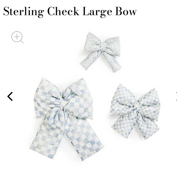 Mackenzie-Childs 🌟 Sterling Check Large Plush Bow 🎊 - Picture 2 of 11